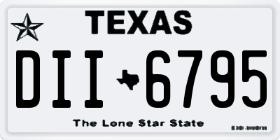 TX license plate DII6795