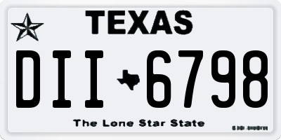 TX license plate DII6798