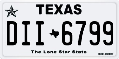 TX license plate DII6799