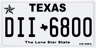 TX license plate DII6800