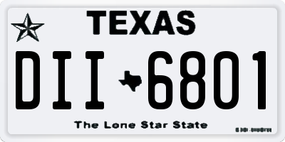 TX license plate DII6801
