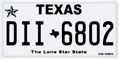 TX license plate DII6802