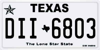 TX license plate DII6803