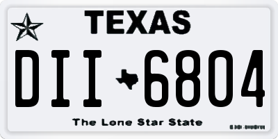 TX license plate DII6804