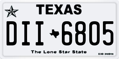 TX license plate DII6805