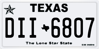 TX license plate DII6807