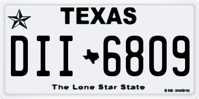 TX license plate DII6809