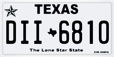 TX license plate DII6810