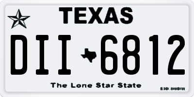 TX license plate DII6812