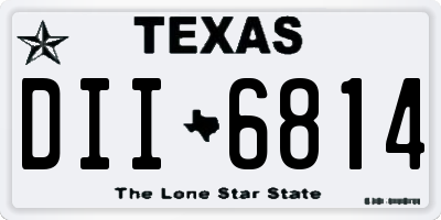 TX license plate DII6814
