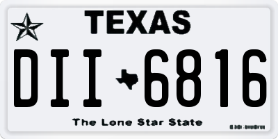 TX license plate DII6816