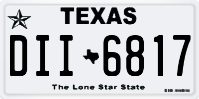 TX license plate DII6817