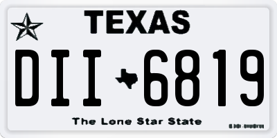 TX license plate DII6819