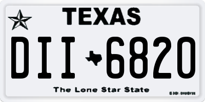 TX license plate DII6820