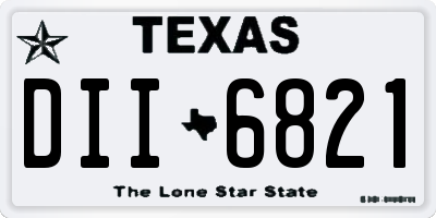 TX license plate DII6821