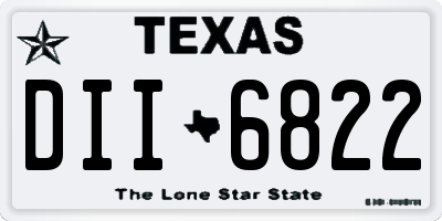 TX license plate DII6822