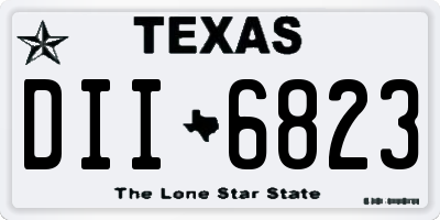 TX license plate DII6823