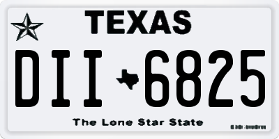 TX license plate DII6825