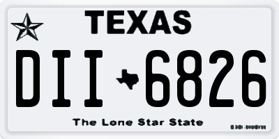 TX license plate DII6826