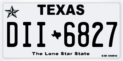 TX license plate DII6827