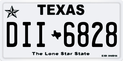 TX license plate DII6828