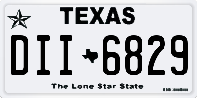 TX license plate DII6829