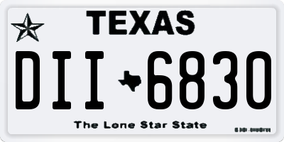 TX license plate DII6830