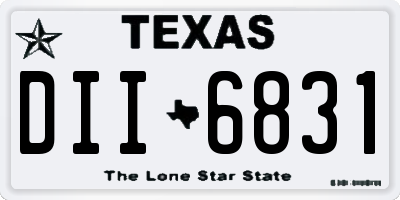 TX license plate DII6831