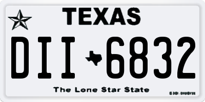 TX license plate DII6832