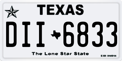 TX license plate DII6833