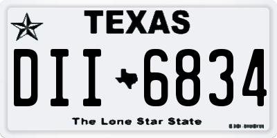 TX license plate DII6834