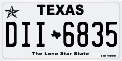 TX license plate DII6835