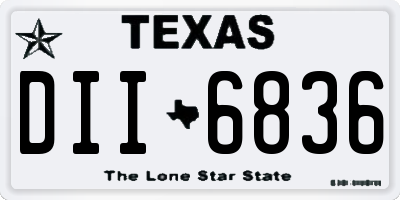 TX license plate DII6836