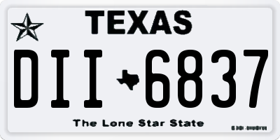 TX license plate DII6837