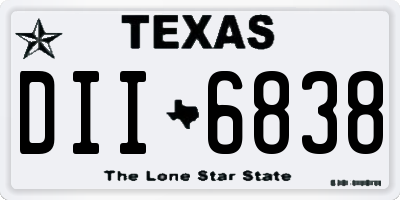 TX license plate DII6838