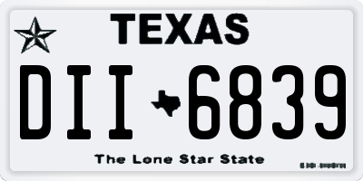 TX license plate DII6839