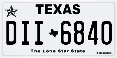 TX license plate DII6840