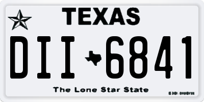 TX license plate DII6841