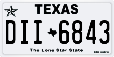 TX license plate DII6843
