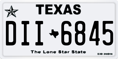 TX license plate DII6845