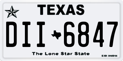 TX license plate DII6847