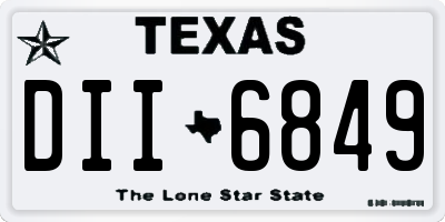 TX license plate DII6849