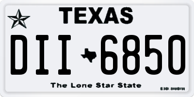 TX license plate DII6850
