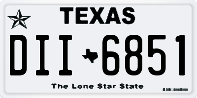TX license plate DII6851