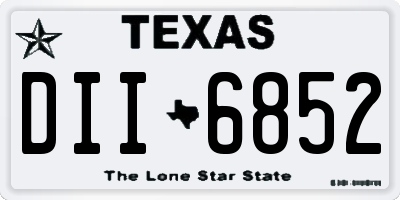 TX license plate DII6852