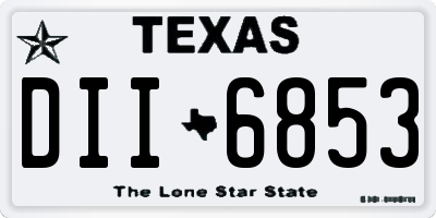 TX license plate DII6853