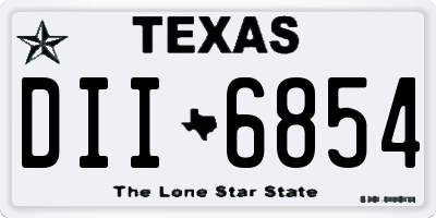 TX license plate DII6854