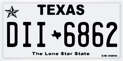 TX license plate DII6862