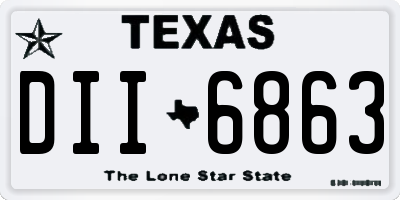 TX license plate DII6863