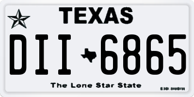 TX license plate DII6865